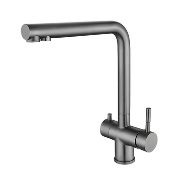 Змішувач для кухні Zerix LUX-021 graphite з виходом для питної води (нерж. сталь) (ZX4871) ZX4871 фото