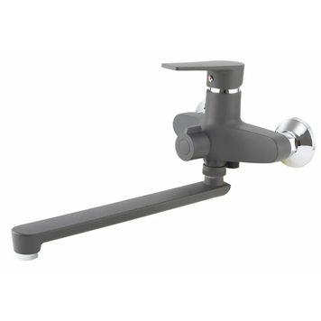 Змішувач для ванни Plamix Oscar-006 Euro SET Graphite (з шлангом, лійкою та кронш.) (Колір графіт) (PM6098) PM6098 фото