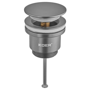 Донный клапан для раковины Koer PW-11-07 1 1/4'' универсальный (с/без перл) СLICK-СLACK (Цвет графит) (KR5793) KR5793 фото