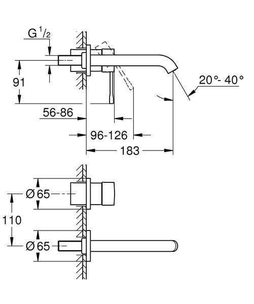 Смеситель для раковины скрытого монтажа Grohe Essence M-Size (29192001) 29192001 фото
