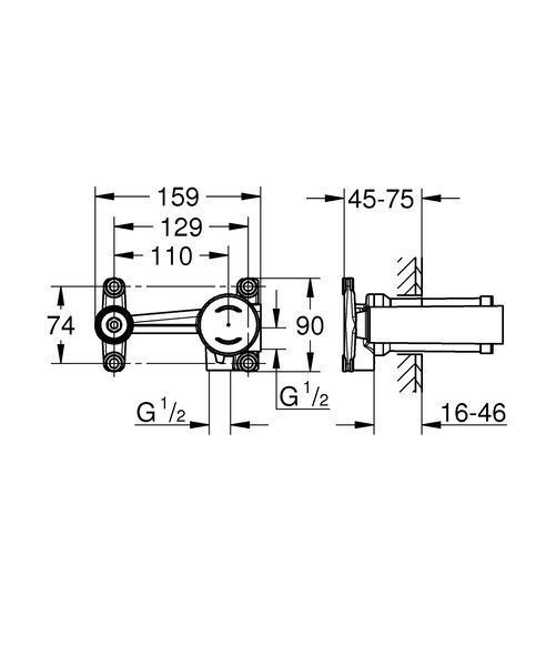 Скрытая часть смесителя для раковины Grohe Non Rapido OHM (23571000) 23571000 фото