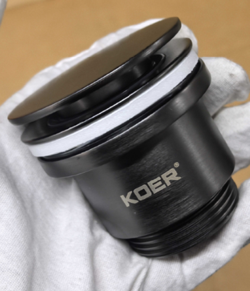 Донний клапан для раковини Koer PW-11-07 1 1/4'' універсальний (з/без перел) СLICK-СLACK (Колір графіт) (KR5793) KR5793 фото