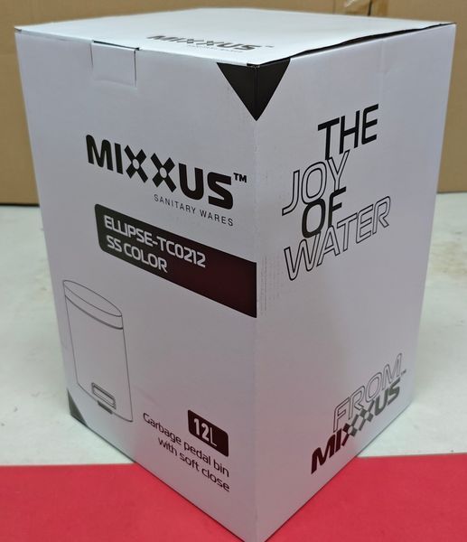Відро для сміття з плавним закриттям кругле Mixxus Ellipse-TC0212 SS Color 12л (колір нержавійка) (MI8399) MI8399 фото