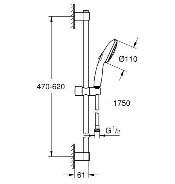 Душовий гарнітур Grohe Tempesta 110 2 режими струменю (261622433) 261622433 фото