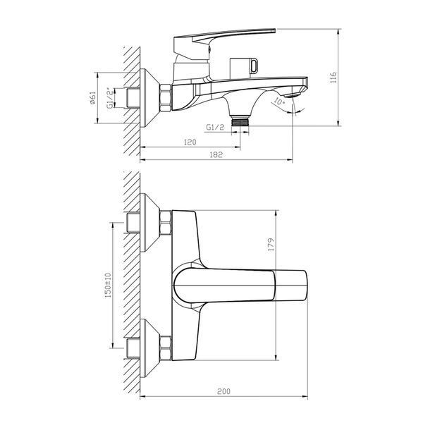 Змішувач для ванни Haiba Troya 009 Euro (HB9661) HB9661 фото