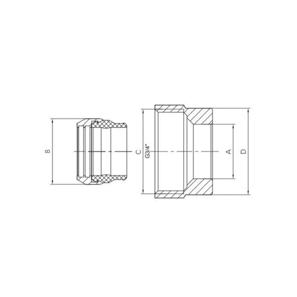 Євроконус для підключення мідної труби Koer KR.1149 - 3/4"x15 (KR5131) KR5131 фото