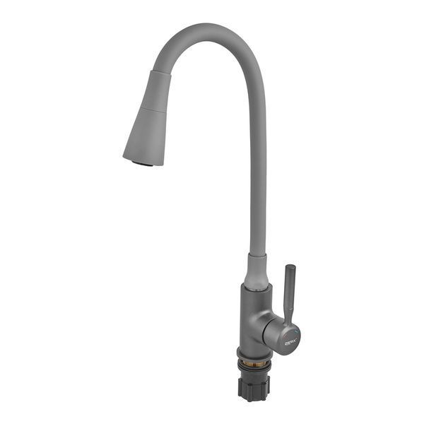 Смеситель для кухни Zerix Atrium-011-T Graphite Refl.Gray (Цвет графит+силик.излив серый) (ZX6107) ZX6107 фото