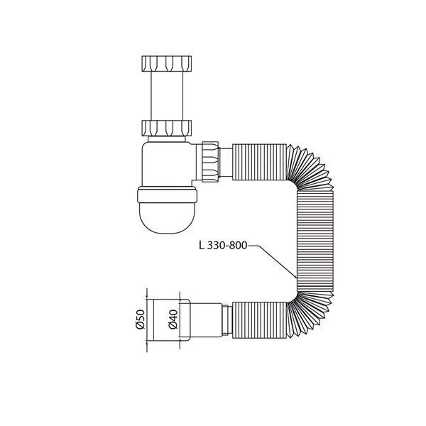 Сифон для умывальника Mixxus SU-05-A 1 1/2"x40 без выпуска 40*40/50 (MI8182) MI8182 фото