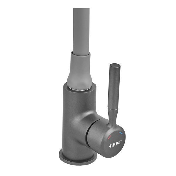 Смеситель для кухни Zerix Atrium-011-T Graphite Refl.Gray (Цвет графит+силик.излив серый) (ZX6107) ZX6107 фото