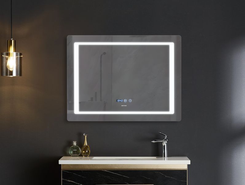 Зеркало Mixxus STYLE MR03-80x60 с Led Touch, Anti-fog, димером, регулятором яркости, часами (MI6005) MI6005 фото