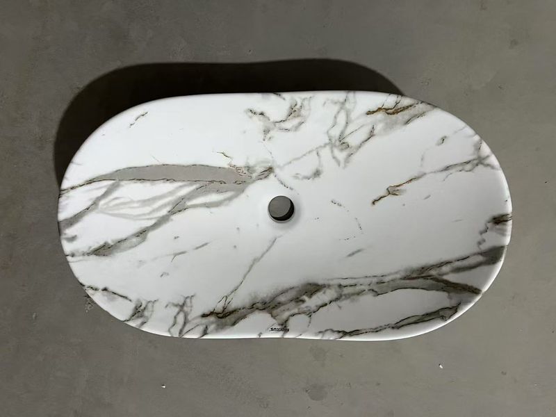 Раковина накладная MIXXUS PREMIUM WAVE-0105 MARBLE 620х360х160mm (MP6559) MP6559 фото
