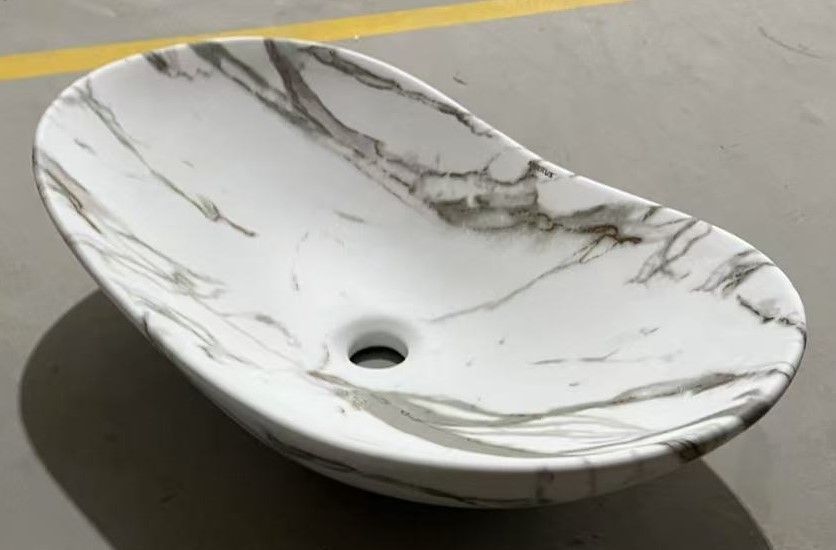 Раковина накладная MIXXUS PREMIUM WAVE-0105 MARBLE 620х360х160mm (MP6559) MP6559 фото