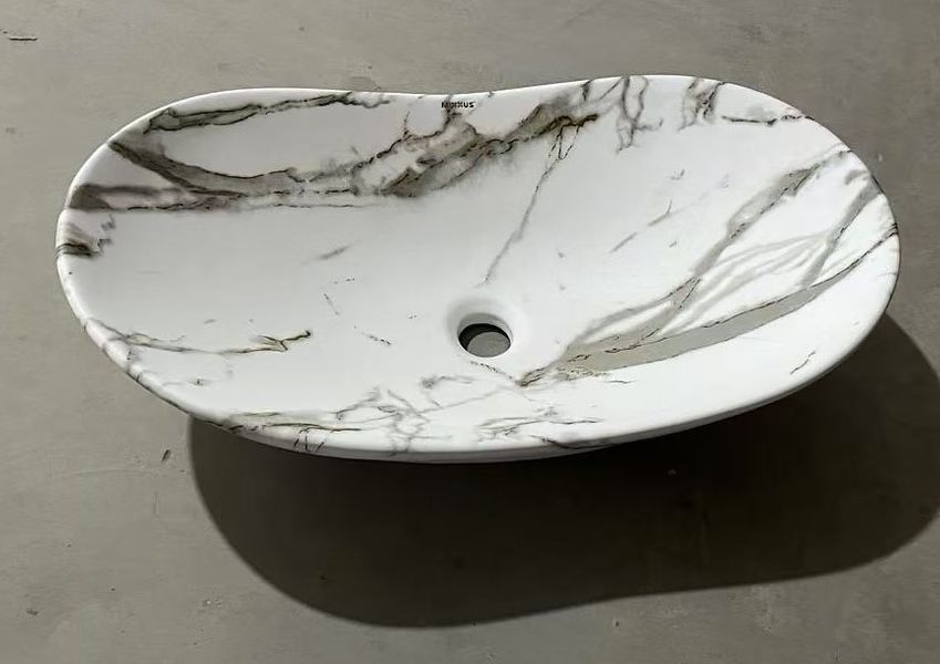 Раковина накладная MIXXUS PREMIUM WAVE-0105 MARBLE 620х360х160mm (MP6559) MP6559 фото