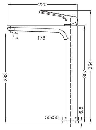 Змішувач для умивальника високий Koer KB-11031-01 (KR5433) KR5433 фото