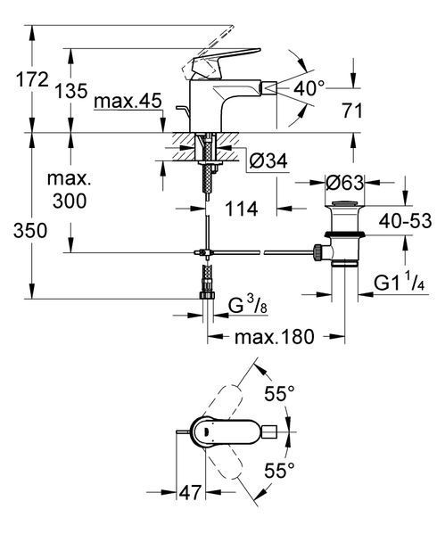 Смеситель для биде Grohe Eurosmart Cosmopolitan (32839000) 32839000 фото