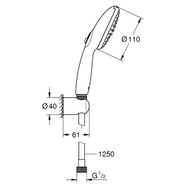 Душовий набір Grohe Tempesta 110 2 режими струменю (Rain, Jet) (261642433) 261642433 фото