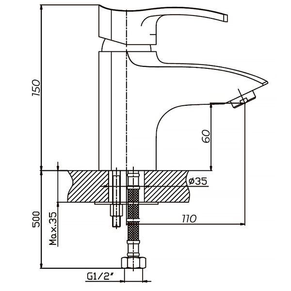 Змішувач для умивальника Haiba Focus 001 (HB0111) HB0111 фото