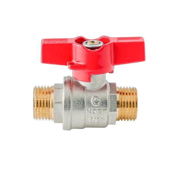 Кран шаровый ШШМ Koer Extreme KE.219-15 - 1/2" MM ручка "бабочка" красная (KR5762) KR5762 фото