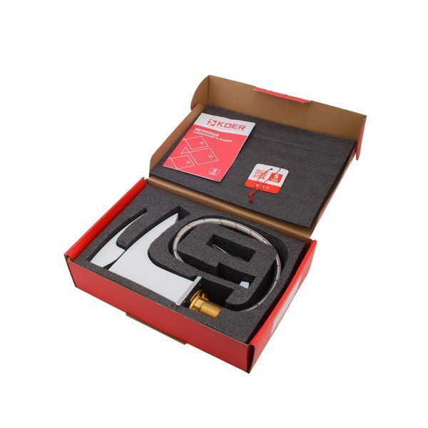 Змішувач для умивальника Koer KB-10007-04 (Колір хром+білий) (KR5149) KR5149 фото