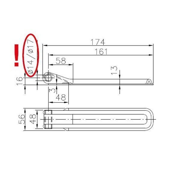 Петля борта прицепа Winterhoff BSCH 10-14-170 длина 170 мм (1860113) 1860113 фото