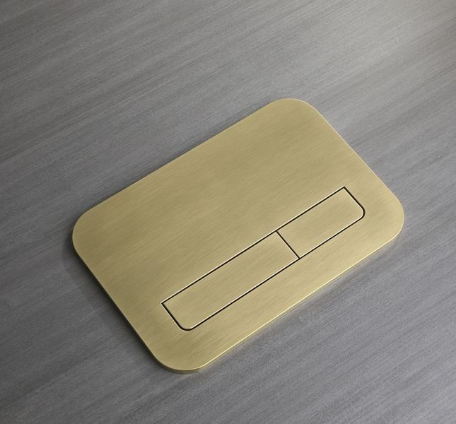 Панель змиву Koer KT-0609-12 240x160x7mm пластикова, кнопка лінійна (колір матове золото) (KR6132) KR6132 фото