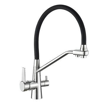 Кухонний змішувач на дві води Mixxus Premium Velis 021 Reflector Black (MI5928) MI5928 фото