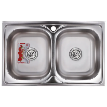Мойка кухонная Zerix Z8050D-08-180E DOUBLE (Satin) (ZM0569) ZM0569 фото