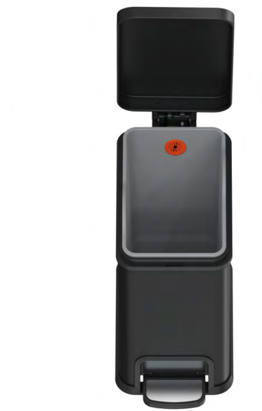 Мусорное ведро с плавным закрытием прямоугольное Koer TC-010108-05 8 л цвет черный (KR5593) KR5593 фото