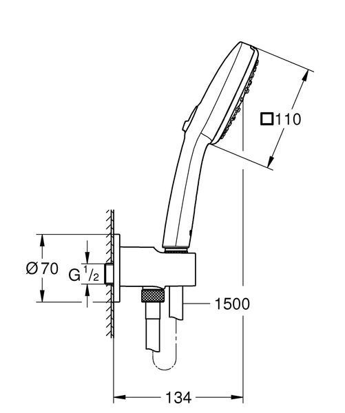 Душовий набір Grohe Tempesta Cube 110, 3 режими (26910003) 26910003 фото
