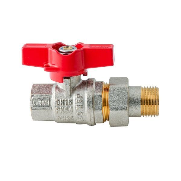 Кран з американкою Koer Extreme KE.227-15 - 1/2" ручка "метелик" червона (KR5765) KR5765 фото