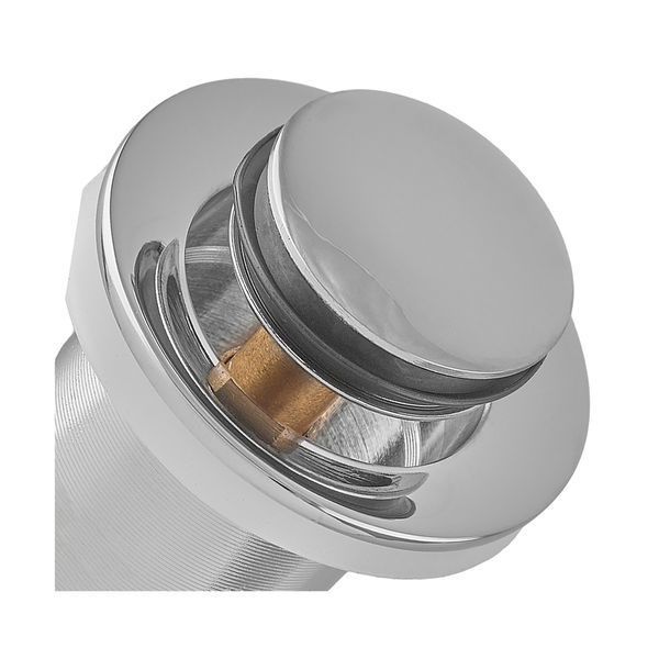 Донний клапан для раковини Koer PW-09-01 1 1/4'' з переливом автоматичний СLICK-СLACK (Колір хром) (KR5796) KR5796 фото