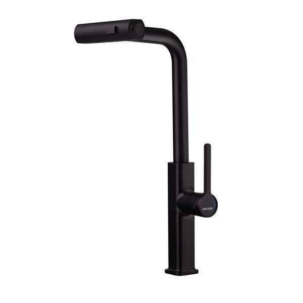 Смеситель для кухни с выдвижным изливом Mixxus Premium HAMMER 014 BLACK (MI6954) MI6954 фото