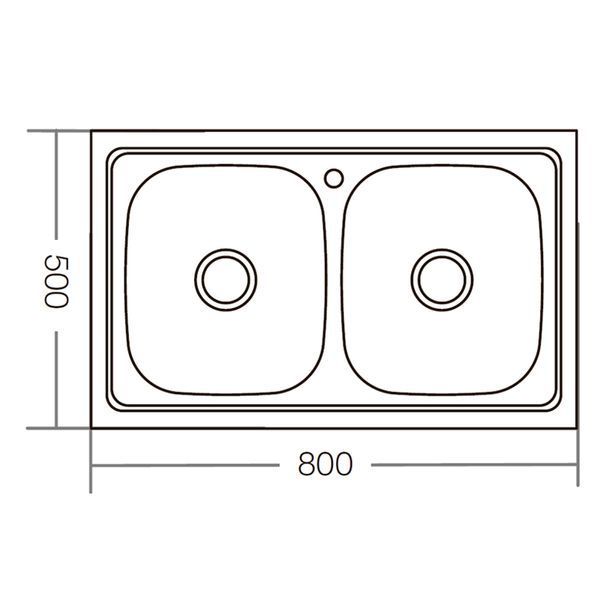 Мойка кухонная Zerix Z8050D-08-180E DOUBLE (Satin) (ZM0569) ZM0569 фото
