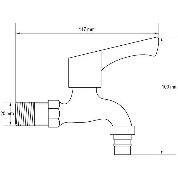 Кран для холодной воды 1/2 Mixxus BIB-02 (нерж. сталь) (SS0051) SS0051 фото