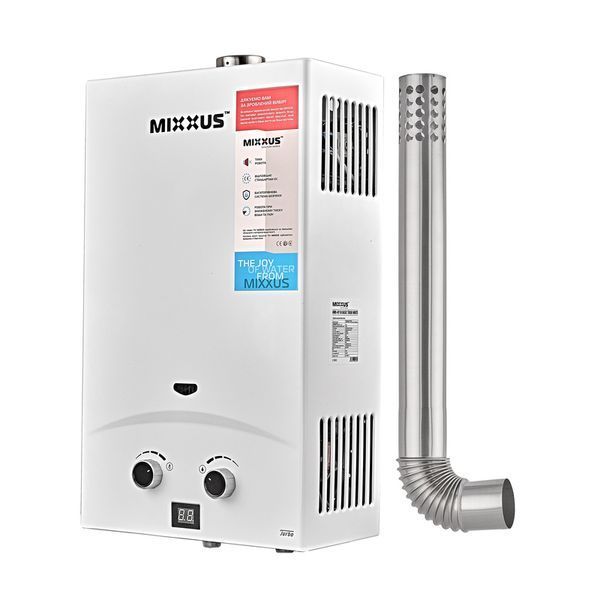 Газова колонка Mixxus GWH-0710 BASIC TURBO WHITE турбована 10 л/хв (WH0028) WH0028 фото