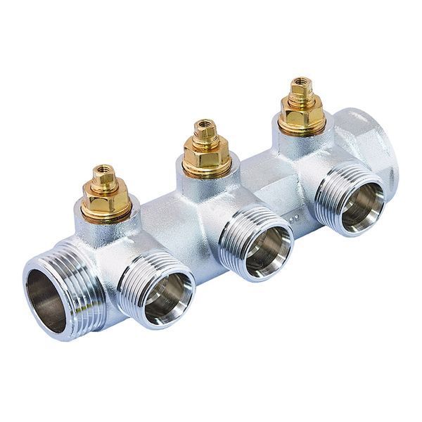 Колектор вентильний з адаптером Koer KR.1127-3 - 1"x3 - 3/4 Ways (євроконус-площина) (KR4947) KR4947 фото