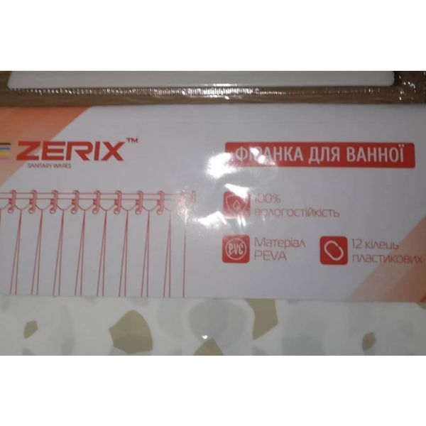 Шторка для ванной Zerix SCP-024-180x180 из PEVA (полиэтиленвинилацетата) (Узор "Брызги") (ZX6097) ZX6097 фото