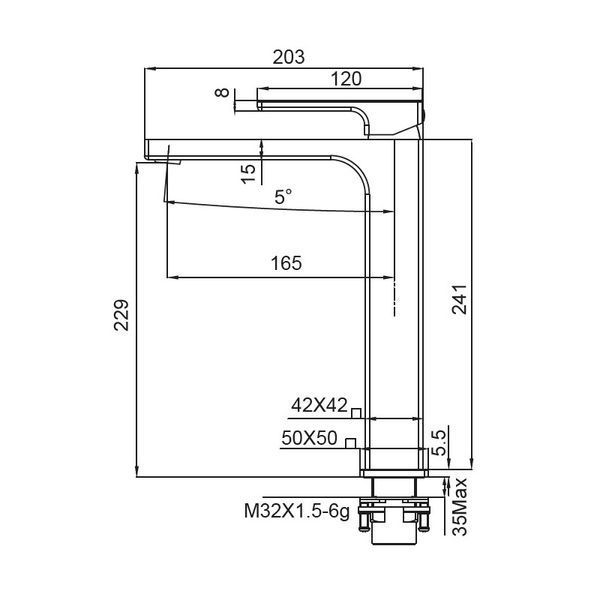 Смеситель для умывальника Koer KB-11009-05 высокий (Цвет черный) (KR3501) KR3501 фото
