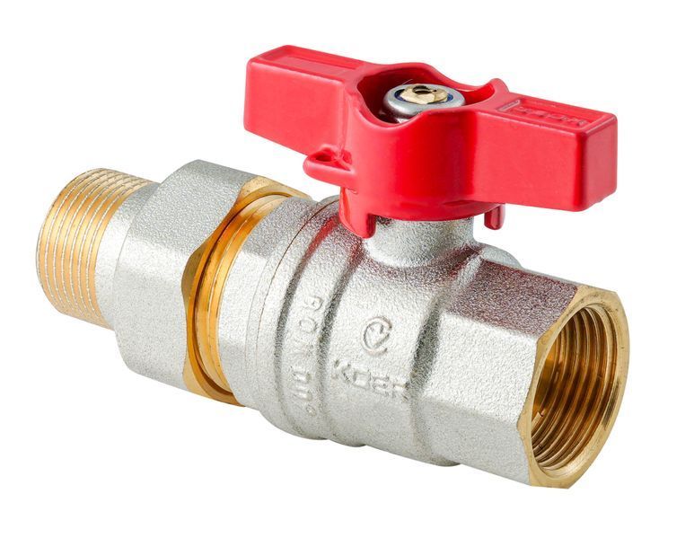 Кран з американкою Koer Extreme KE.227-15 - 1/2" ручка "метелик" червона (KR5765) KR5765 фото
