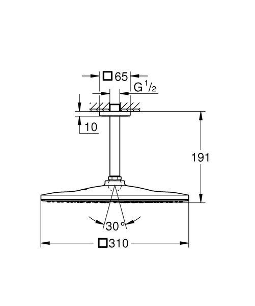 Верхній душ з кронштейном Grohe RSH 310 Mono Cube 142 мм, 1 режим (26566000) 26566000 фото