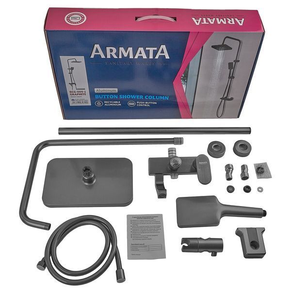 Душова колона зі змішувачем з алюмінію ARMATA BCG-009-J GRAPHITE, 3 режими (CH6561) CH6561 фото
