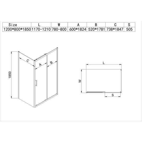 Душова кабіна без піддону MIXXUS HARD SC01-120x80x185-TR CHROME прозоре скло 5мм NEW (MI8369) MI8369 фото