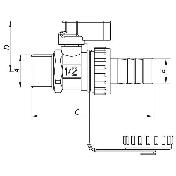 Кран дренажный 1/2'' Koer KR.1037 (KR2672) KR2672 фото