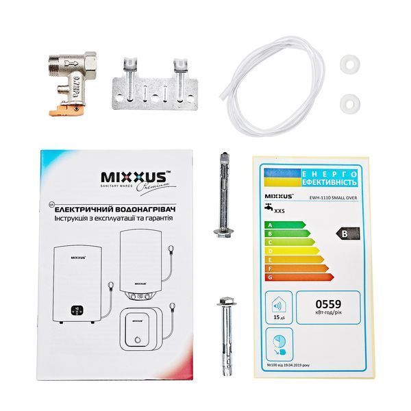 Водонагреватель "Над мойкой" MIXXUS EWH-1115 SMALL OVER накопительный 15 л, мокрый тен 1,5 kW (WH0607) WH0607 фото