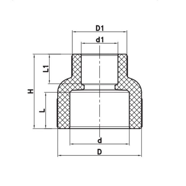 Муфта редукційна ВВ 90x40 PPR KOER K0211.PRO (KP2576) KP2576 фото