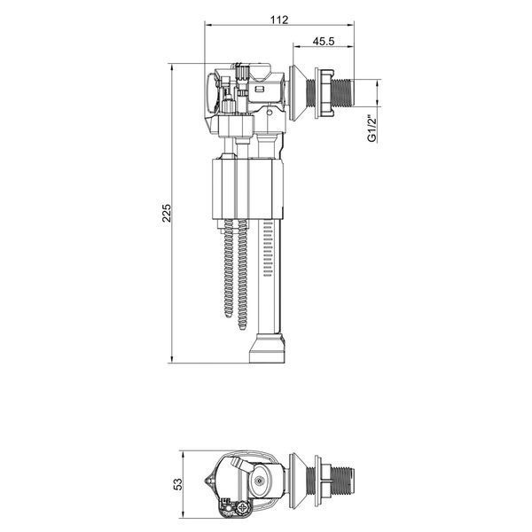 Арматура НАПОЛНИТЕЛЬНАЯ KOER KT-0107-1/2" с БОКОВЫМ подключением и латунной резьбой 1/2" (KR5831) KR5831 фото