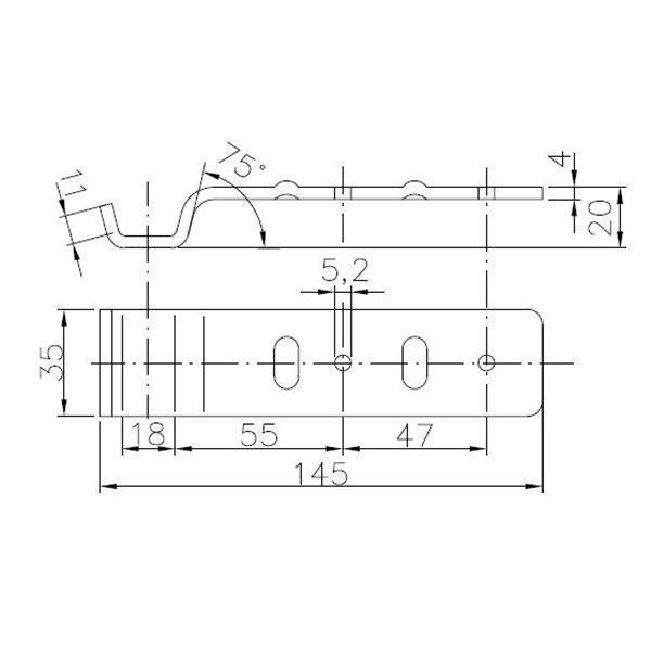 Відповідна частина замка борта причепа Winterhoff BV 20-А довжина 145 мм (1860075) 1860075 фото