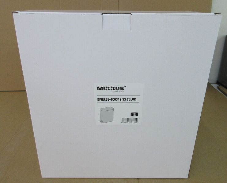 Мусорное ведро с плавным закрытием прямоугольное Mixxus Diverse-TC0312 SS Color 12л цвет нержавейка (MI7090) MI7090 фото