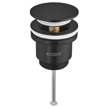 Донный клапан для раковины Koer PW-11-05 1 1/4'' универсальный (с/без перел) СLICK-СLACK (Цвет черный) (KR5795) KR5795 фото