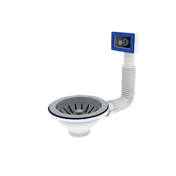 Выпуск резьбовой Zerix KS-01 3 1/2" с гибким прямоугольным переливом (ZX5091) ZX5091 фото